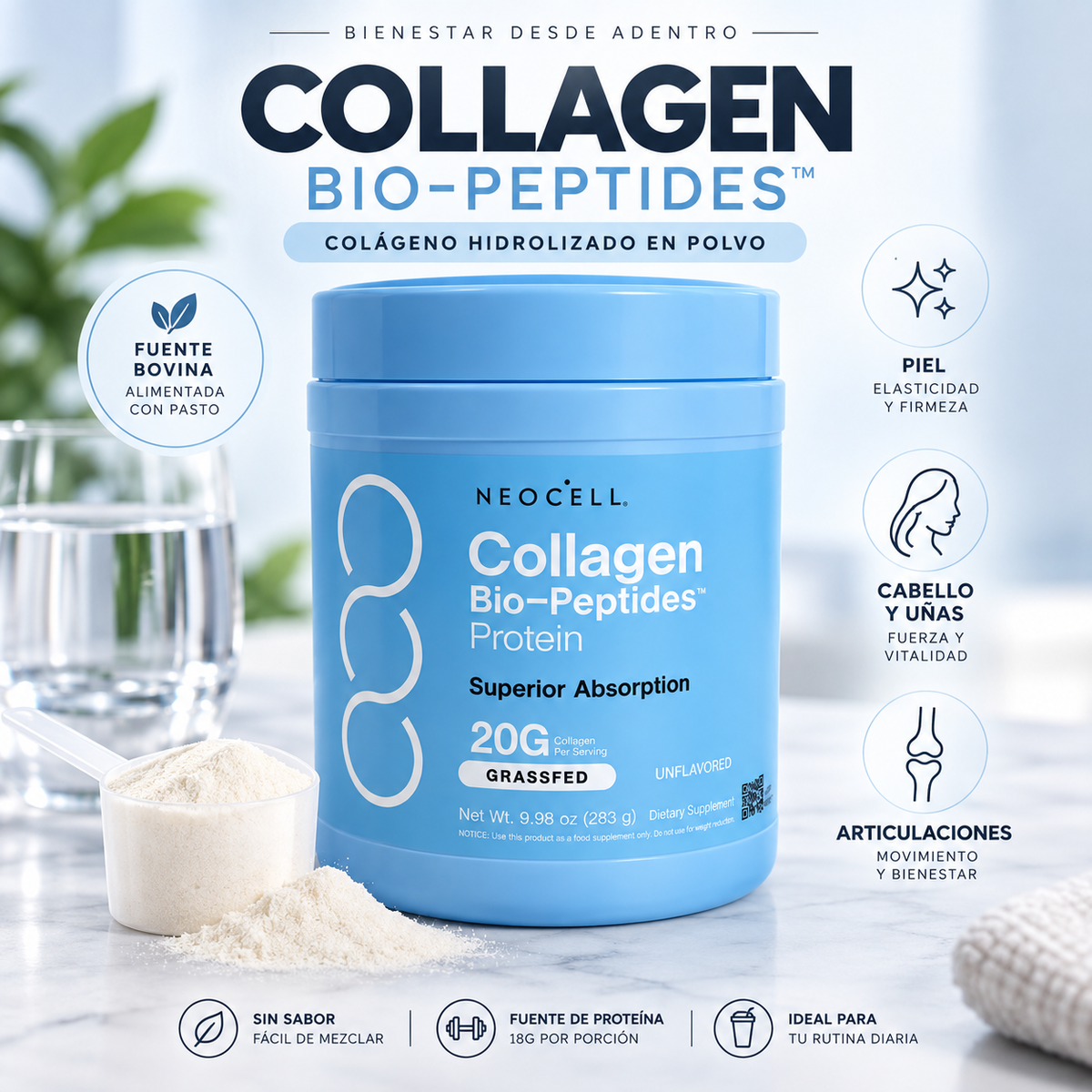 Collagen Bio-Peptides™ 20G – Colágeno Hidrolizado en Polvo